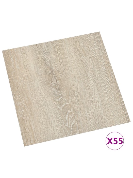 Itsekiinnittyvä lattialankku 55 kpl PVC 5,11 m² beige