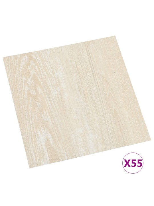 Itsekiinnittyvä lattialankku 55 kpl PVC 5,11 m² beige