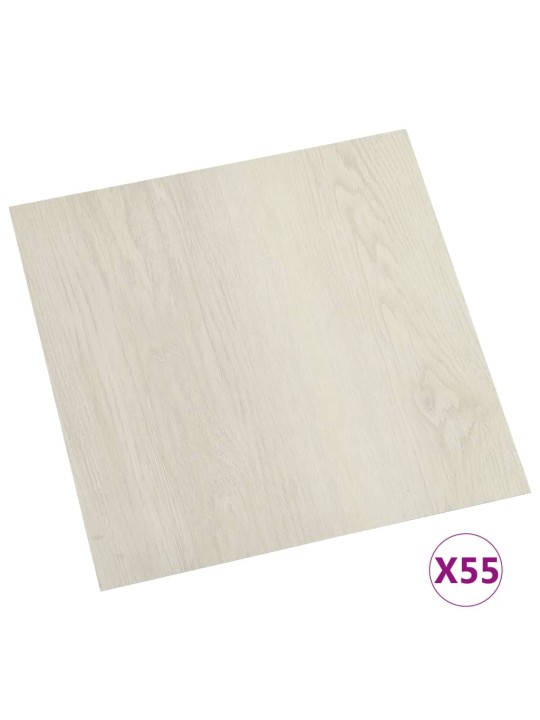 Itsekiinnittyvä lattialankku 55 kpl PVC 5,11 m² beige