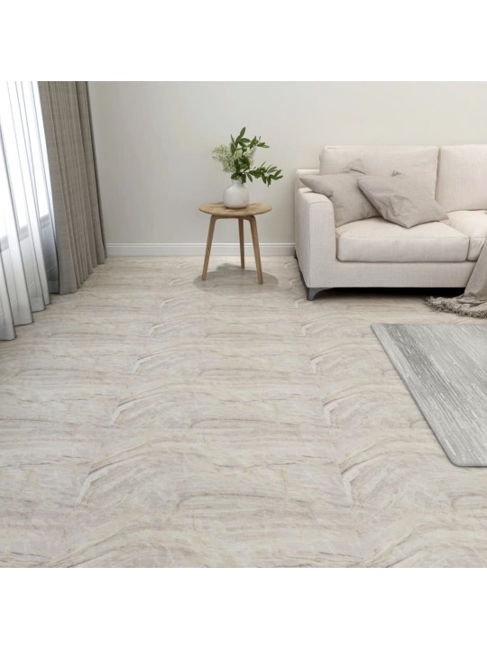 Itsekiinnittyvä lattialankku 55 kpl PVC 5,11 m² beige