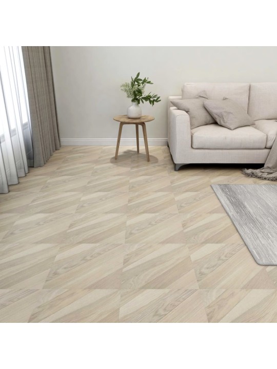 Itsekiinnittyvä lattialankku 55 kpl PVC 5,11 m² beige raita