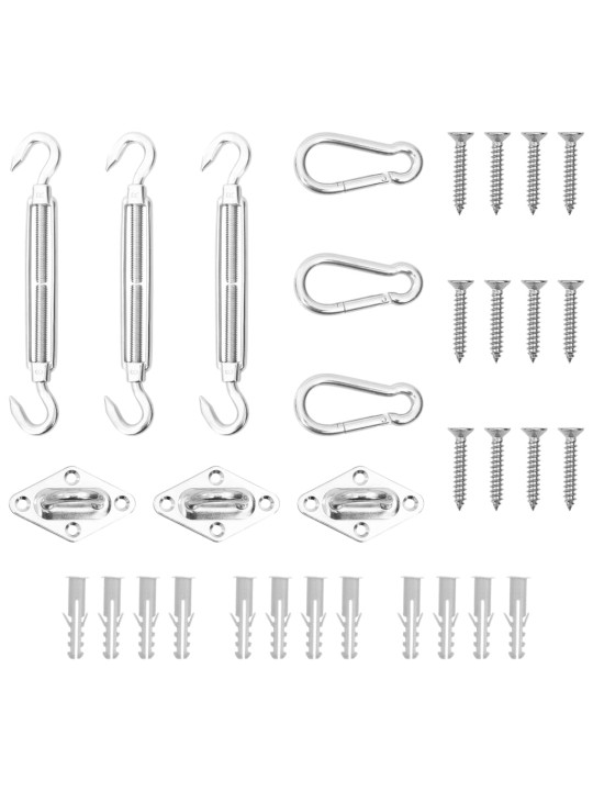 9-osainen aurinkopurjeen asennussarja ruostumaton teräs