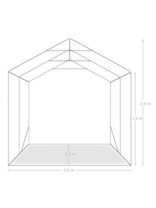 Autotalliteltta PVC 2,4x2,4 m vihreä