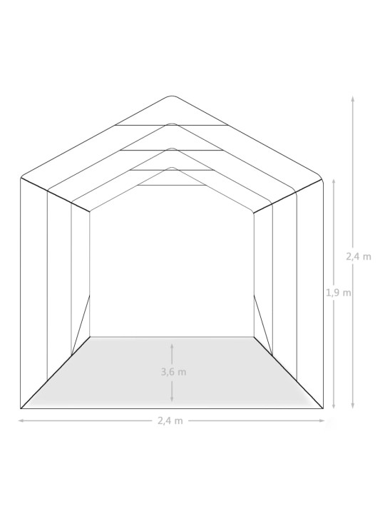 Autotalliteltta PVC 2,4x3,6 m vihreä