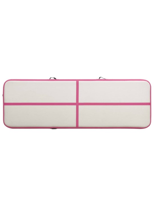 Täytettävä voimistelumatto pumpulla 300x100x15 cm PVC pinkki