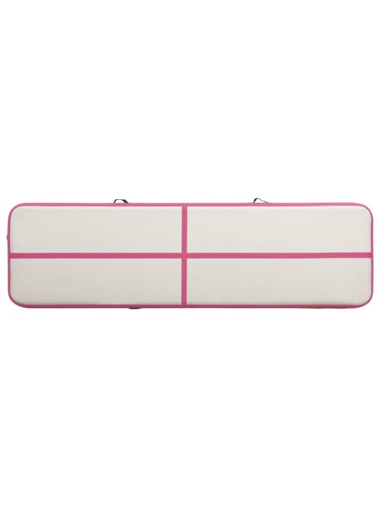 Täytettävä voimistelumatto pumpulla 600x100x15 cm PVC pinkki