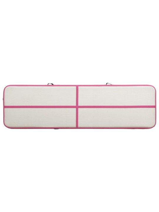 Täytettävä voimistelumatto pumpulla 700x100x15 cm PVC pinkki