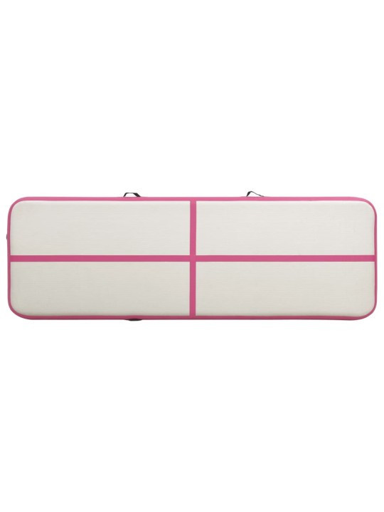 Täytettävä voimistelumatto pumpulla 300x100x20 cm PVC pinkki