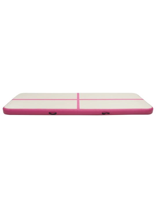 Täytettävä voimistelumatto pumpulla 400x100x20 cm PVC pinkki