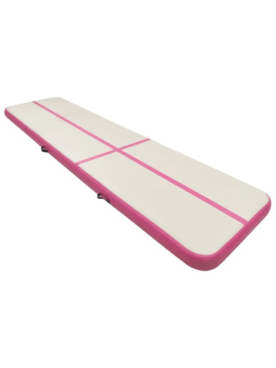 Täytettävä voimistelumatto pumpulla 600x100x20 cm PVC pinkki