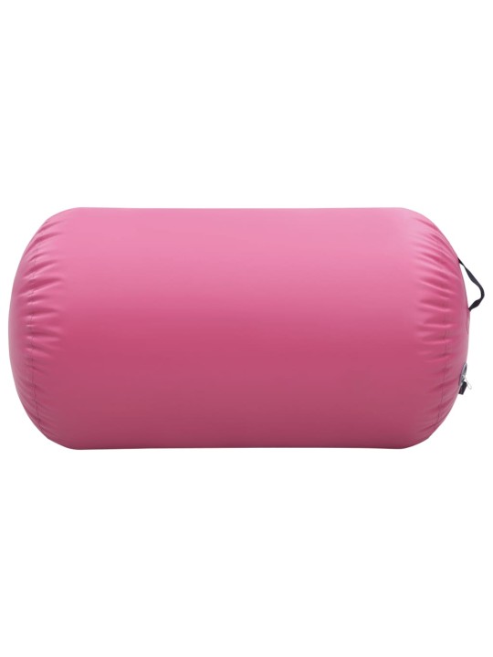 Täytettävä voimistelurulla pumpulla 100x60 cm PVC pinkki