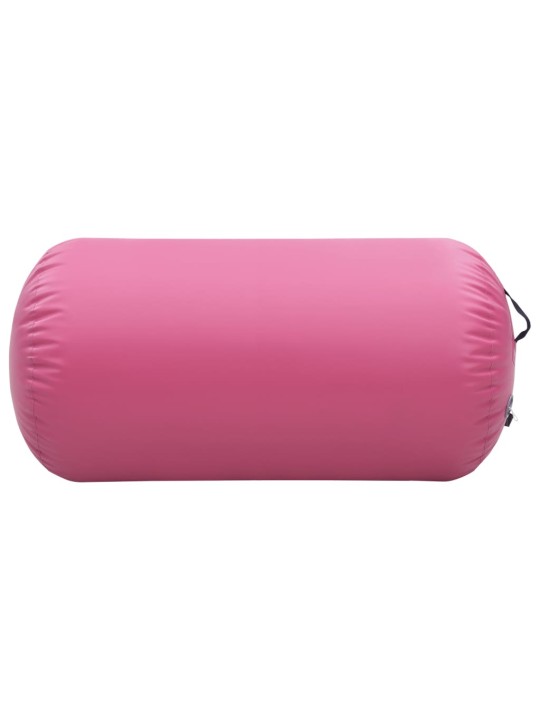 Täytettävä voimistelurulla pumpulla 120x75 cm PVC pinkki