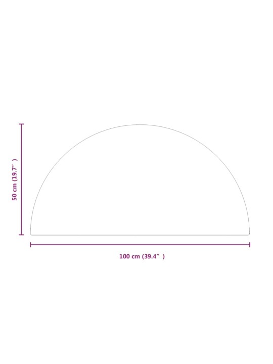 Takan lasilevy puolipyöreä 1000x500 mm