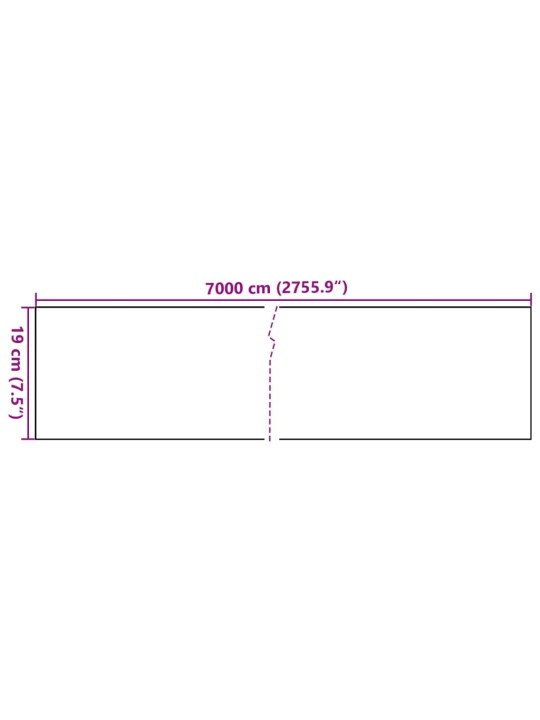 Puutarhan yksityisyyden suoja PVC 70x0,19 m harmaa