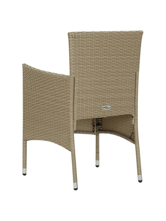 Puutarharuokatuolit 2 kpl polyrottinki beige