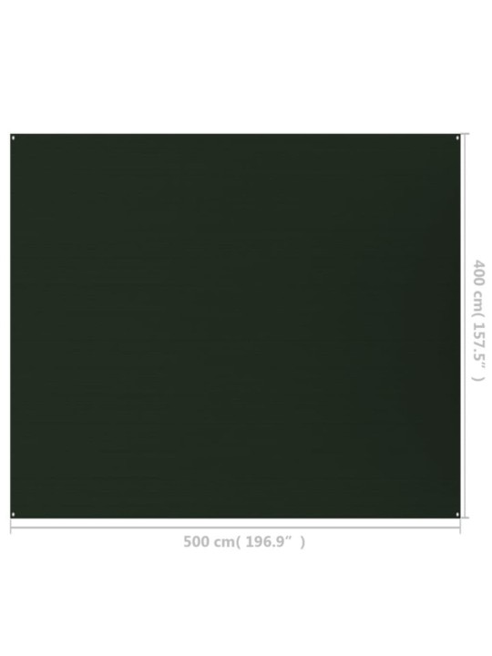 Telttamatto 400x500 cm tummanvihreä hdpe