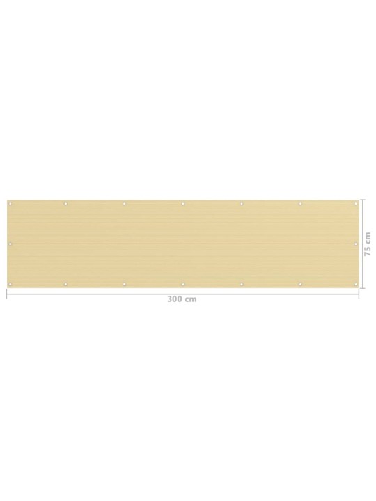 Parvekkeen suoja beige 75x300 cm hdpe
