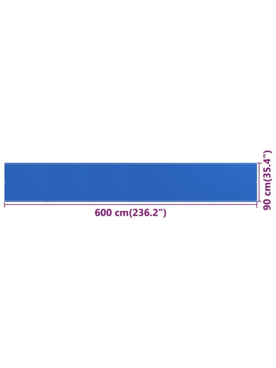 Parvekkeen suoja sininen 90x600 cm HDPE