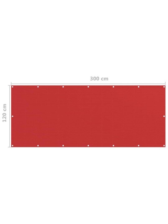 Parvekkeen suoja punainen 120x300 cm HDPE