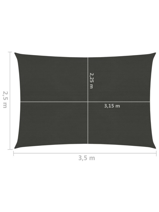 Aurinkopurje 160 g/m² antrasiitti 2,5x3,5 m HDPE