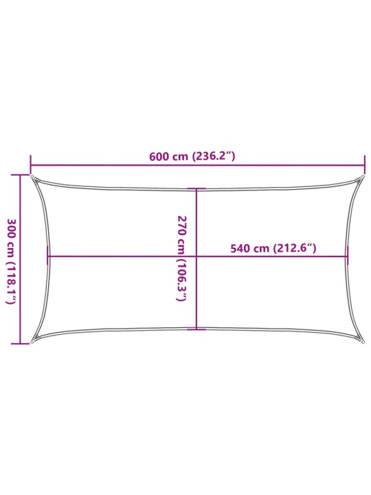 Aurinkopurje 160 g/m² antrasiitti 3x6 m HDPE