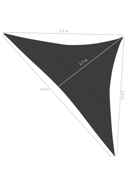 Aurinkopurje 160 g/m² antrasiitti 2,5x2,5x3,5 m HDPE