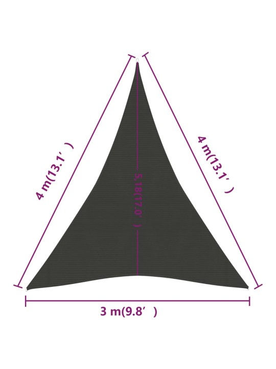 Aurinkopurje 160 g/m² antrasiitti 3x4x4 m HDPE