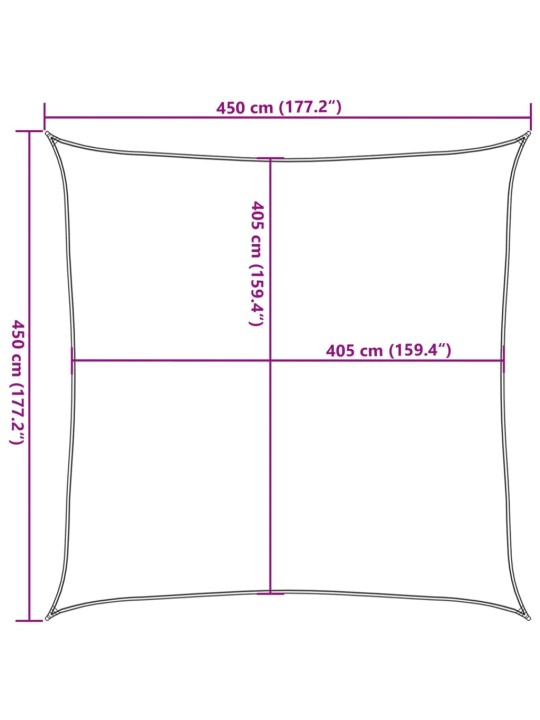 Aurinkopurje 160 g/m² beige 4,5x4,5 m HDPE