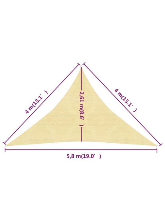 Aurinkopurje 160 g/m² beige 4x4x5,8 m HDPE