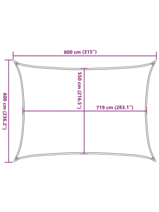 Aurinkopurje 160 g/m² kerma 6x8 m hdpe