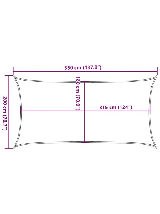 Aurinkopurje 160 g/m² valkoinen 2x3,5 m hdpe