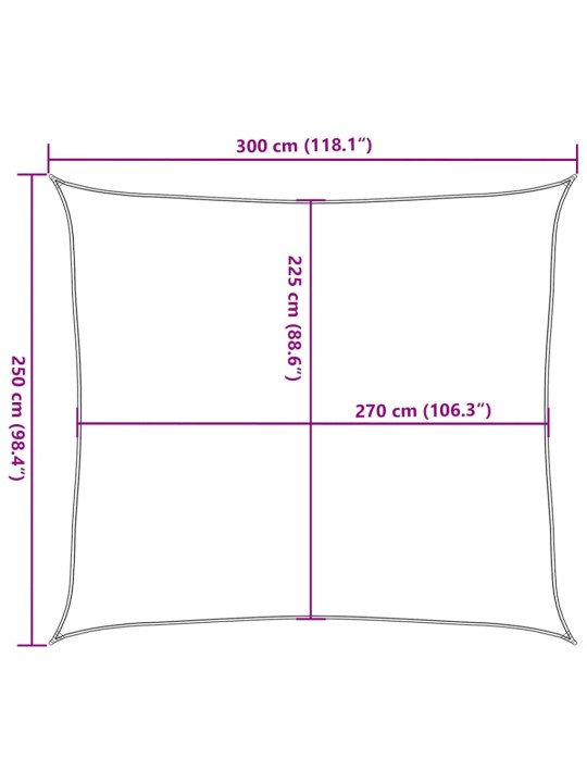 Aurinkopurje 160 g/m² valkoinen 2,5x3 m hdpe