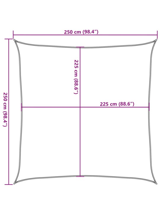 Aurinkopurje 160 g/m² terrakotta 2,5x2,5 m HDPE