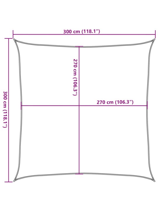 Aurinkopurje 160 g/m² terrakotta 3x3 m HDPE