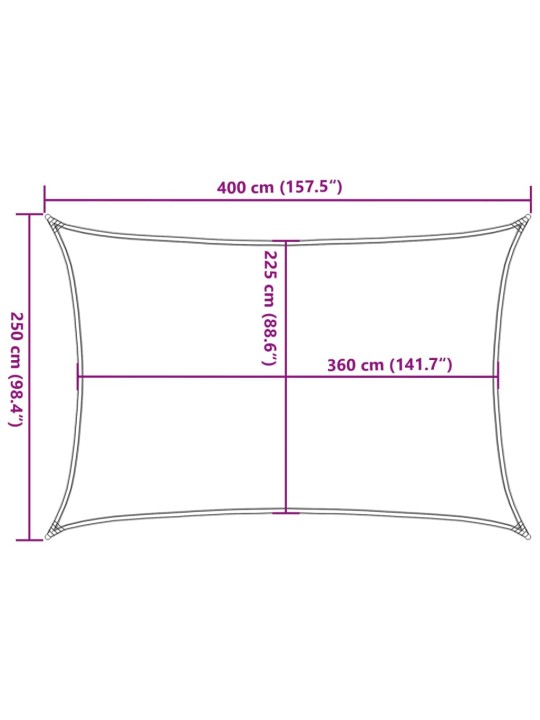 Aurinkopurje 160 g/m² terrakotta 2,5x4 m HDPE