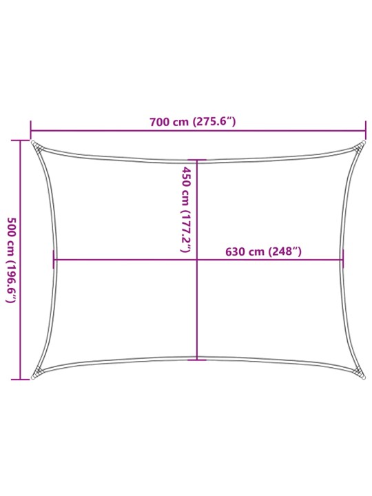 Aurinkopurje 160 g/m² terrakotta 5x7 m HDPE