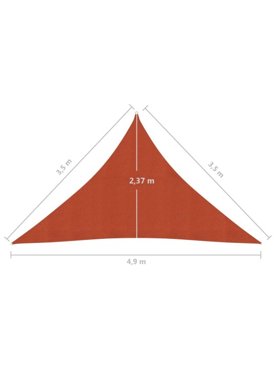 Aurinkopurje 160 g/m² terrakotta 3,5x3,5x4,9 m HDPE