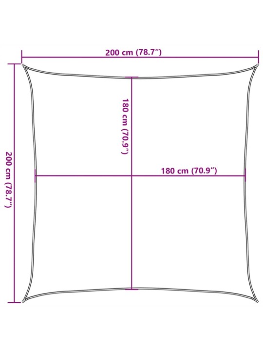 Aurinkopurje 160 g/m² harmaanruskea 2x2 m hdpe