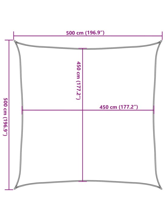 Aurinkopurje 160 g/m² harmaanruskea 5x5 m HDPE