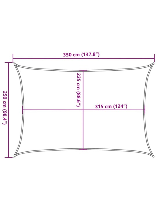 Aurinkopurje 160 g/m² harmaanruskea 2,5x3,5 m HDPE