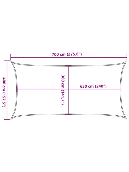 Aurinkopurje 160 g/m² harmaanruskea 4x7 m hdpe