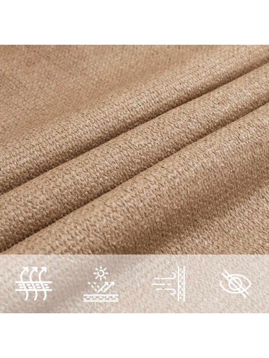 Aurinkopurje 160 g/m² harmaanruskea 2,5x2,5x3,5 m hdpe