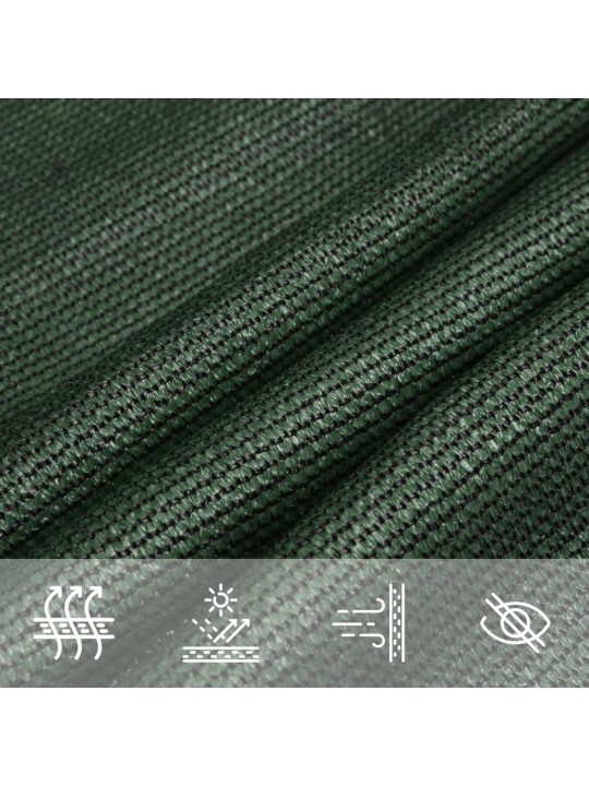 Aurinkopurje 160 g/m² tummanvihreä 2,5x2,5x3,5 m hdpe