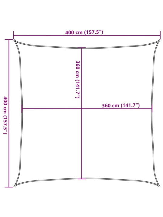 Aurinkopurje 160 g/m² neliö sininen 4x4 m HDPE