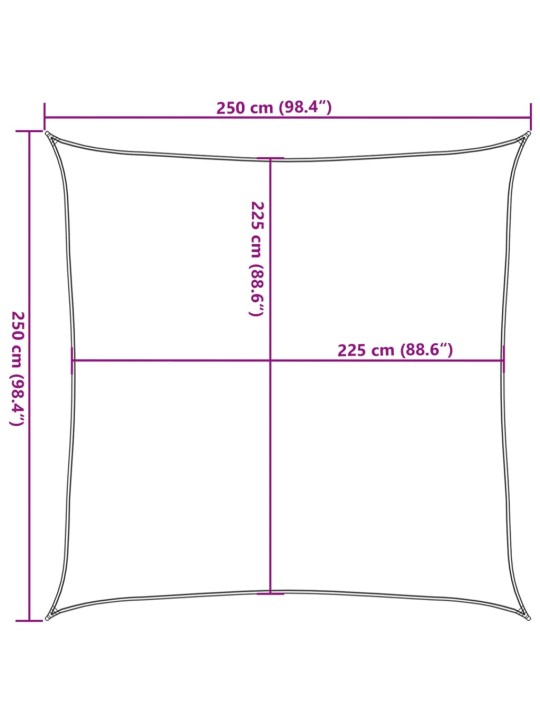 Aurinkopurje 160 g/m² keltainen 2,5x2,5 m HDPE