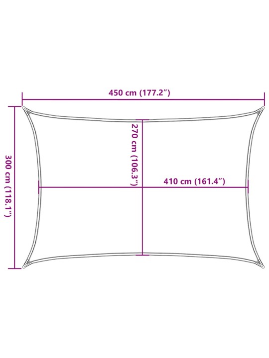 Aurinkopurje 160 g/m² keltainen 3x4,5 m hdpe