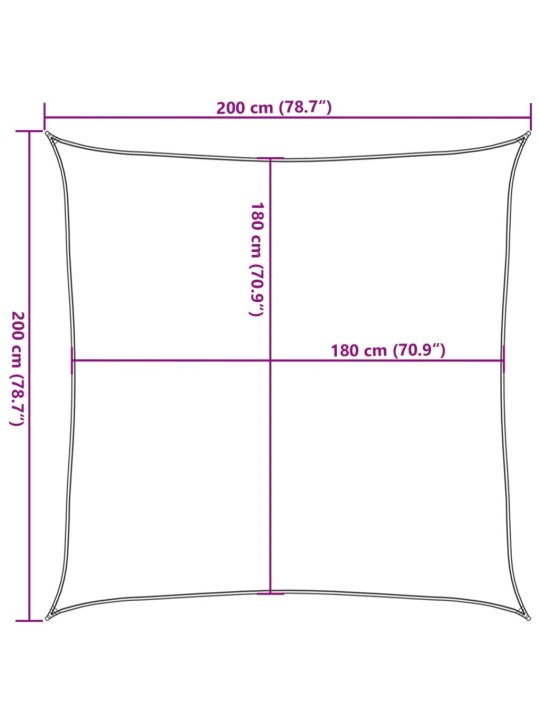 Aurinkopurje 160 g/m² punainen 2x2 m HDPE