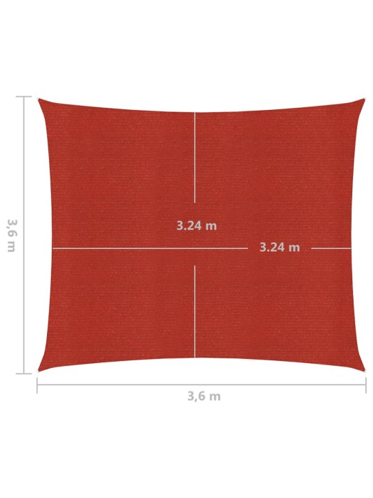 Aurinkopurje 160 g/m² punainen 3,6x3,6 m HDPE