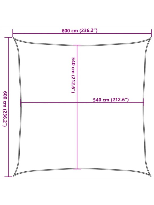 Aurinkopurje 160 g/m² punainen 6x6 m hdpe