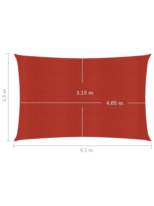 Aurinkopurje 160 g/m² punainen 3,5x4,5 m HDPE